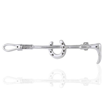 Horseshoe Riding Crop Brooch TBC078 - Jewelry